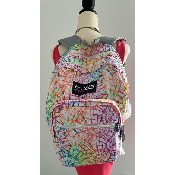 Trans by JanSport Tie Dye Drizzle Colorful Backpack with Laptop Sleeve & Pockets - Picture 1 of 12